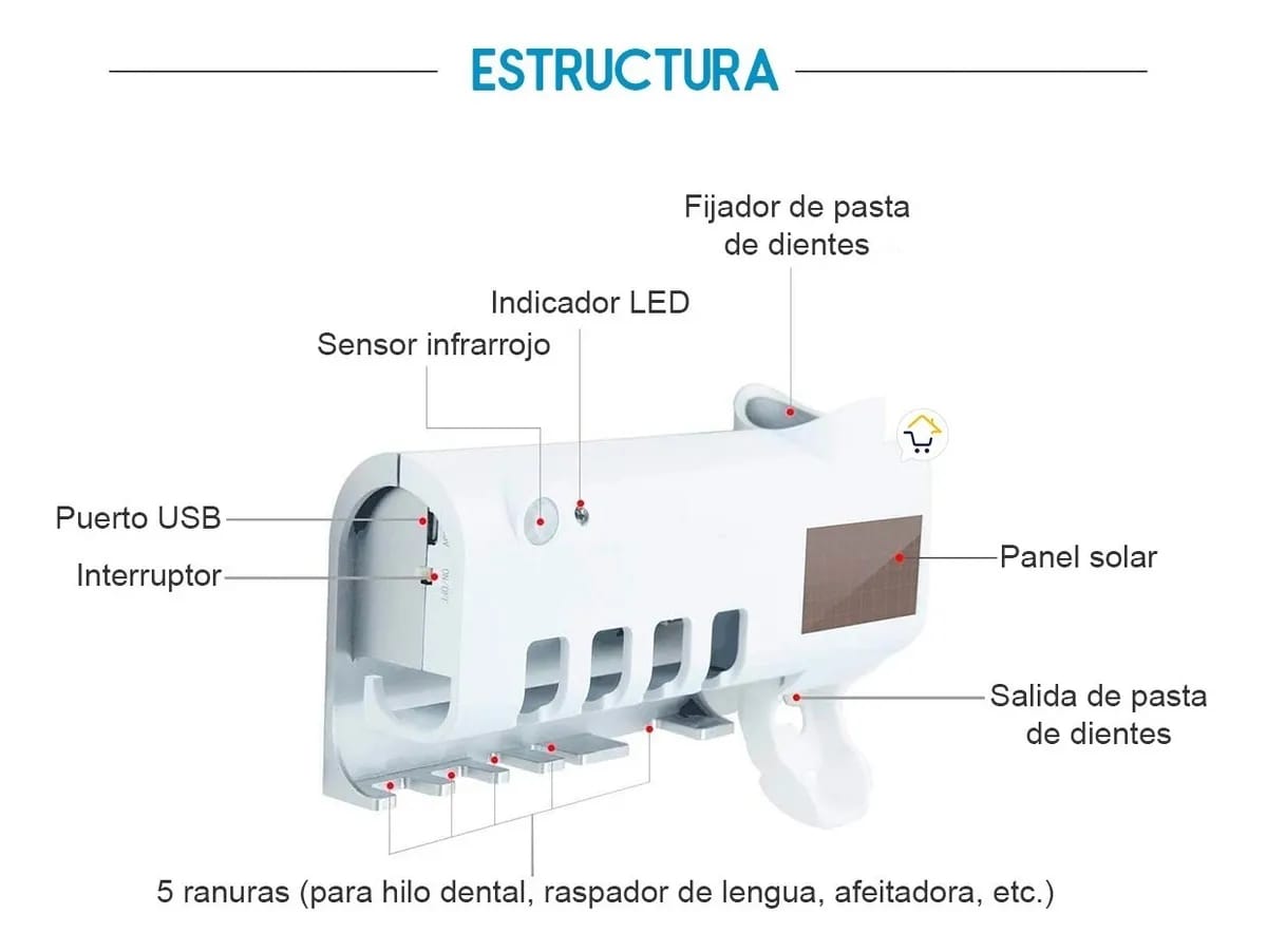 Porta Cepillos Uv  Esterilizador